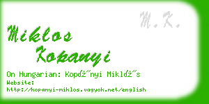 miklos kopanyi business card